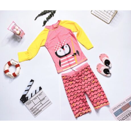 Đồ Bơi Trẻ Em - Hình Chim Cánh Cụt Đáng Yêu - Hồng
